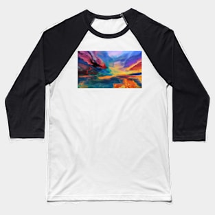 Abstract Acrylic Baseball T-Shirt